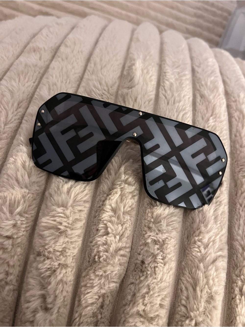Designer-Inspired Black Shield Sunglasses
